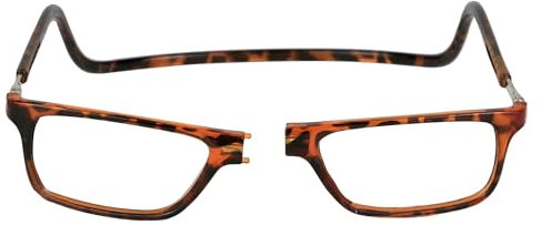 NEW VISION Lesebrille mit Magnetverschluss, Lesebrillen, Bequem Magnetverschluss Vorne, Reading Glasses NV2904, Lesehilfe für Damen Herren(Braun,1.0)