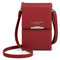 Katech Damen Kleine Umhängetasche, Citytasche Schultertasche Multifunktionale Handytasche mit Vielen Fächern und Kartenfächer, Crossbody Tasche für Damen (Rot)