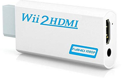 Wii to HDMI Converter, Vultic Wii to HDMI Adapter 1080P 720P Output Video 3.5mm Jack Audio Supports All Wii Display Models (White)