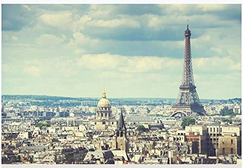 Papier Peint Panoramique Tapisserie Intissé Murales 3D Décoration Murale Effet Trompe Loeil Paris Panorama Tour Eiffel Paysage