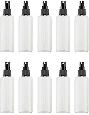 VOANZO 10PCS Empty Plastic Spray Bottle 100ml Fine Mist Travel Atomiser Set Refillable Travel Size Bottle Toiletries Liquid Containers (white)