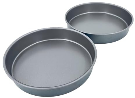 Samuel Groves 8 Round Victoria Sandwich Sponge Cake Tin Pan, 2 Pack, Twin Pack, Straight Sided, Fixed Base, Superior Double Coated Non Stick, Made in England (8 Inch 2 Pack)