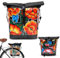IKURI Fahrradtasche für Gepäckträger Satteltasche Einzeltasche Packtasche, abnehmbar, mit Tragegurt zum Umhängen, aus Wachstuch, UNISEX, Wasserdicht - Modell Tehuana Schwarz