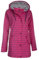 mh michael heinen Damen Regenjacke Tau, Friesennerz, Regenparka mit Kapuze, Regenmantel, Wetterjacke, gestreift, wasserdicht, Winddicht pink-Navy 46