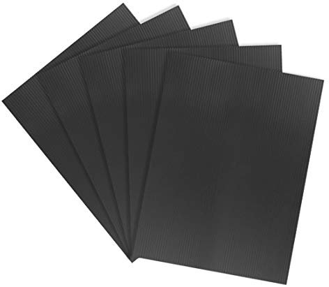 sourcing map 5Stk.Wellpappe Kunststoffplatten 3 mm Schwarz Blank Yard-Rasenschilder 12 Zoll x 16 Zoll wasserdichtes Schild Blank Board
