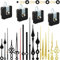 4 Stücke uhrwerk für wanduhr uhrwerk mit zeiger DIY Uhrwerk Mechanismus uhrwerke für wanduhr lautlos quarzuhrwerk mit zeiger mit 6 Uhrzeiger Sets zum Reparatur Ersatzteilen (13 mm)