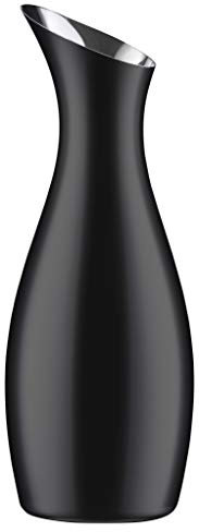 Zone Denmark Rocks Wasserkaraffe 1L, Wasserkrug aus Edelstahl, Durchm. 10 cm, Höhe 26 cm, 1 Liter, Schwarz