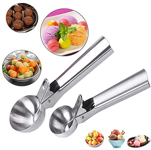 FANSEZQ Cuchara para Helado, Cuchara para Helado De Acero Inoxidable, Cuchara para Helado De Acero Inoxidable Pulido, Utilizada para Cuchara para Helado, Cuchara para Melón, Masa para Galletas