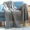 Hayisugal Tagesdecke Wohndecke Boho Decke weich Gestrickte Decke Wendedecke Kuscheldeck Sofadecke Couchdecke überwurf Decke, Grau, 130 x 200cm
