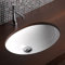 baanio - Lavabo Bajo Encimera Ovalado Mahón | Pila 54x34x16 cm, con Rebosadero, sin Orificio de Grifo | Lavamanos Bajo Encastre, diseño Atemporal, Porcelana, Blanco Brillo