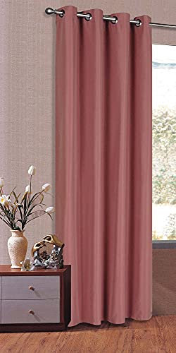 Vorhang Blickdicht Schal, Matte lichtdurchlässige unifarbene Gardine mit Ösen. Material aus Microsatin-Gewebe, 225x140, Altrosa