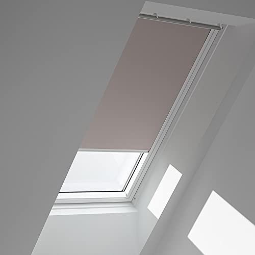 VELUX Original Verdunkelungsrollo (DKL), Silberne Seitenschienen, Y99, Helltaupe // DKL Y99 4580S