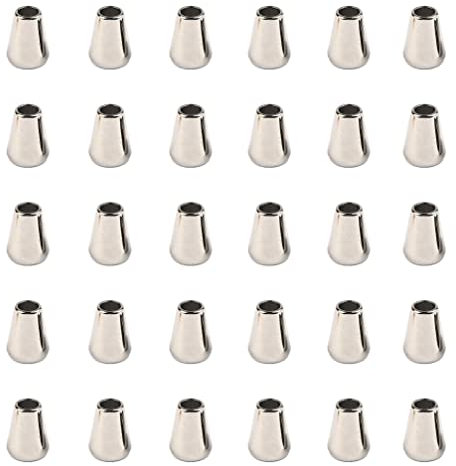 Houhounb Kordelenden Metall Endstück Kordel Verschluss Endkappen Endstopfen Kordelstopper Verschlusskappen für Schnüre Lanyard Kleidung Rucksack Sportwear Paracord,15x10mm,30 Stück,Silber