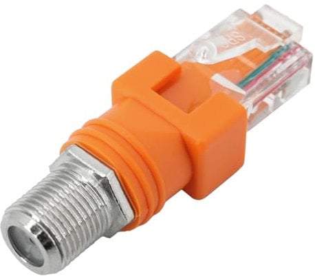 RJ45 zu F Koax Adapter RF-Stecker Buchse auf Stecker Koaxial Kupplung, F Buchse auf RJ45 Stecker Koaxial Hohlkoppler Adapter, Gerade Stecker RJ45 auf RF Steckverbinder Konverter