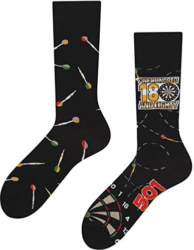 TODO Lustige Socken Herren und Damen, Coole Socken mit Motiv - Bunte, Mehrfarbige, Verrückte (39-42, Darts)