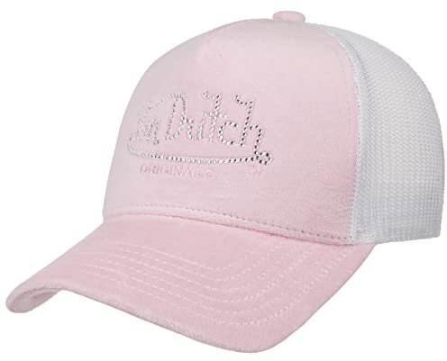 Von Dutch Miami Rhinestone Velvet Trucker Cap Basecap Baseballcap Truckercap Meshcap (One Size - pink)