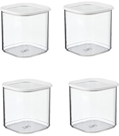 Mepal 4-tlg Vorratsdosen Spar-Set Modula 2750 ml Weiß Vorratsdose Frischhaltedose - ideal für die Aufbewahrung von trockenen Lebensmitteln