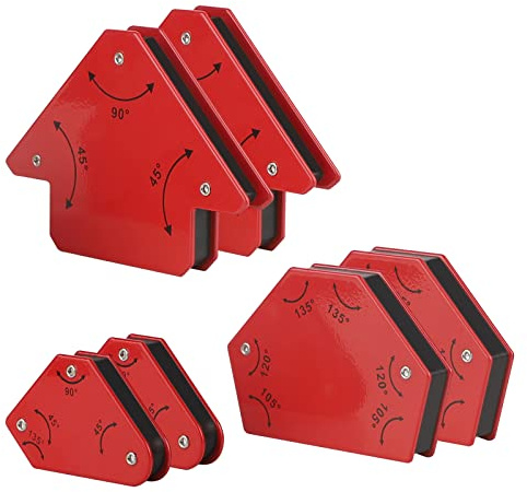 CPROSP 6 Pièces Positionneurs Magnétiques de Soudure Set avec une Force de Maintien de 4,5 kg/11kg, Dimensions de l'Angle- Equerre Aimanté pour Soudure Outils de Localisation Auxiliaires