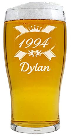 KDO MAGIC - Verre à bière personnalisé - Personnalisable avec un texte - 570 ml - Plusieurs modèles de gravure - Idée cadeau homme, fête des pères, papa, anniversaire (Modèle Date)