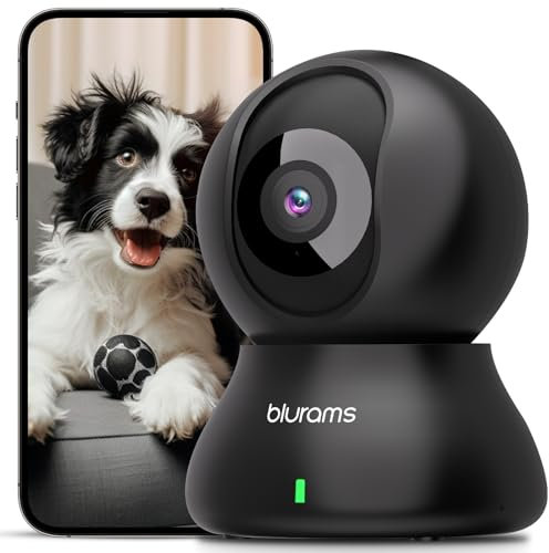 blurams Pet Camera 2K, Indoor Camera, Dog Camera, 360° Home Security Camera, Night Vision, Motion Tracking, 2-Way Talk, Cloud&SD, APP Control, Works with Alexa