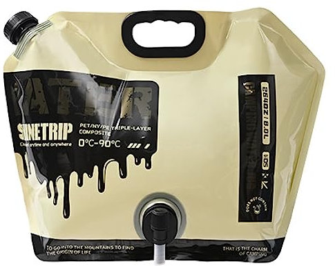 Azarxis Bidon à Eau Pliable 8L avec Robinet Sac à Eau Portable Couvercle Étanche pour Camping Randonnée (Kaki - 8L)