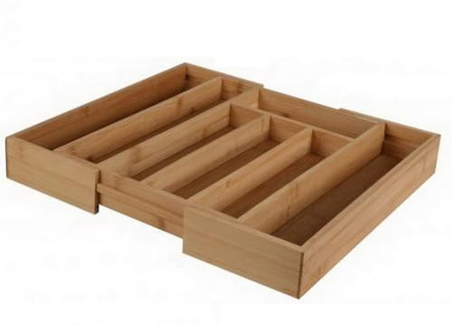 URBAN LiVING Range-couverts extensible en bambou 37 x 42 x 5 cm
