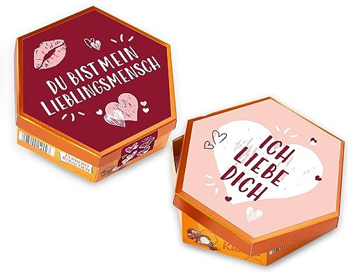 younikat Aufkleber-Set passend für Küsschen Pralinen - Liebe - Pink Rosa Rot Weiß schlicht - vorgedruckt - selbstklebende Rückseite - dv1289