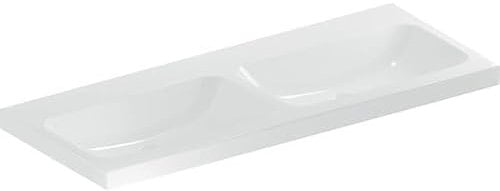 Geberit iCon Light Doppelwaschtisch, 120 cm x 48 cm, ohne Hahnloch, ohne Überlauf,501838, 501.838.00.8, Farbe: Weiß