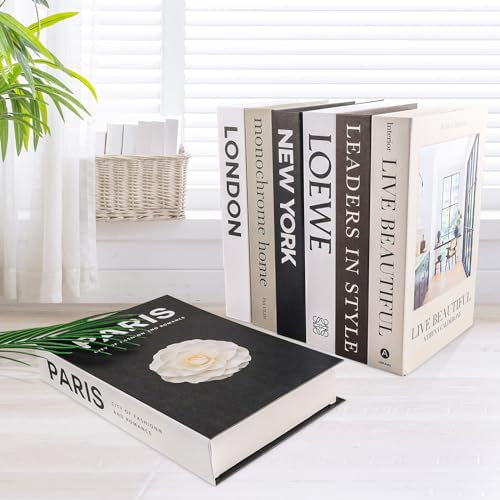 7 Libros Decorativos Plegables para Decoración del Hogar, Oficina, Mesa de Centro y Estantes - Libros Falsos de Exhibición Apilados