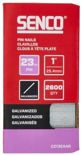 SENCO CZ13EAAR 1 23 Gauge Pin Nails, Galvanized Finish 2,600 Count Pack