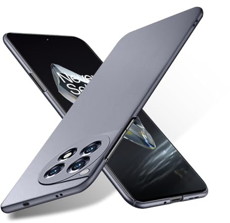 Bastmei Funda para Oneplus 12R 5G, Ultraligero Ultrafino Antideslizante Protección de Cámara, PC Rígido Textura Esmerilada Funda para Oneplus 12R 5G (Gris)