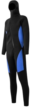 F Fityle Mute Complete 3mm Muta Uomo Donna Muta da Sub in Neoprene Cerniera Frontale Felpa con Cappuccio Snorkeling Tuta da Surf Manica Lunga, XL