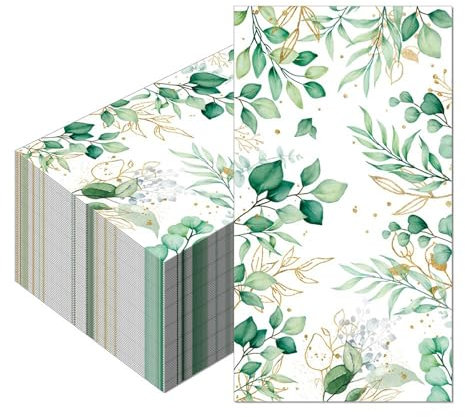 Sage Green Napkins - 40PCS Napkins Disposable, Green Napkins,Wedding Napkins, Sage Green Birthday Decorations, Baby Shower Napkins Leaf for Party Wedding Baby Shower Birthday Table Decoration