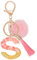 MWOOT Nom Lettre initiale S Porte-clés, Rose Porte-clés pour Femme, Charmes en Résine Pour Clé Porte Clef Voiture Décor Sac à main