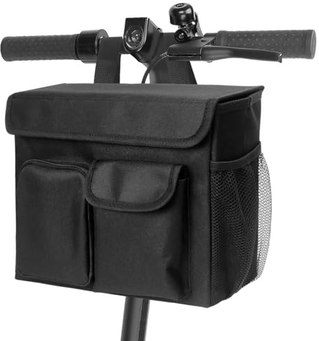 BOHEMIABY Electric Scooter Basket - Convenient Bike Basket with 14-in Laptop Pocket and Cup Holders, Easy Installation for Bike, Mobility Scooter Accessories for Adults