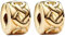LaMenars Golden Heart Clip x 2 Charm für Armbänd 925 Sterling Silber Bead Women Charms Mother's Day Birthday Anniversary Jewelry for Damen