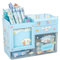 Kawaii Desktop Storage Box, Children's Pencil Holder with Two Drawers, Multi-Functional Creative Girls Student Desktop Storage Decoration,Blue