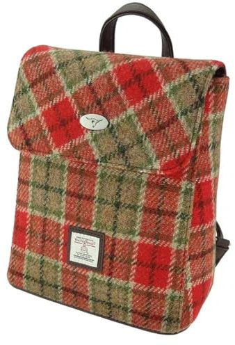 Glen Appin Harris Tweed 'Tummel' Mini Rucksack, Col 141 Red Green, S