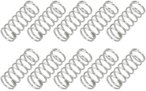 PATIKIL Resorte de Compresión, 0.8mm de Diámetro de Alambre x 8mm de Diámetro Exterior x 20mm de Longitud, 10 Piezas de Acero Inoxidable 304 Muelles de Compresion Mecánica Pequeños