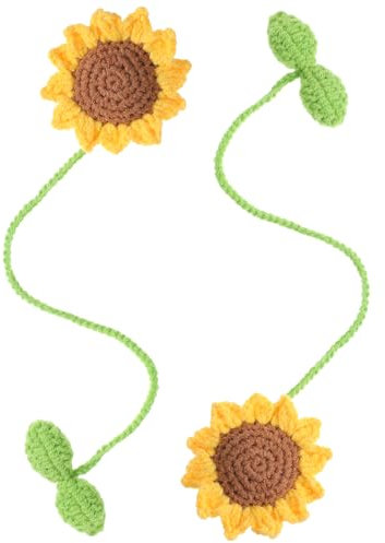 Häkeln Auto Anhänger,Ymapinc Sonnenblume Autospiegel Anhänger für Spiegel Baumwolle Rückspiegel Anhänger Gewebte Autoanhänger Spiegelanhänger Auto für Autospiegel Zuhause Büro Taschen