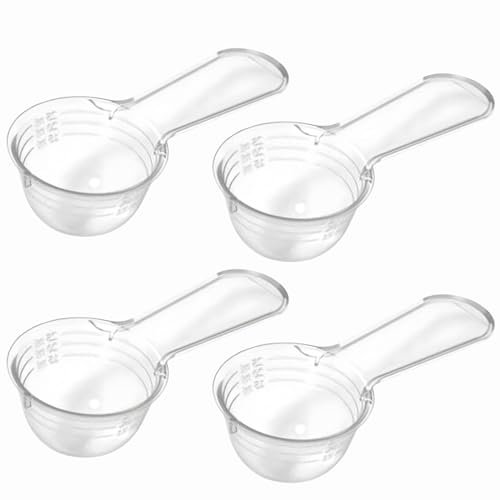 Novaliv 4 cucchiai dosatori da 30 g, in plastica robusta, made in Germany, dosaggio preciso di polveri e liquidi per cucina, fitness, casa, perfetto per la cottura in polvere, Scoop dosatore proteico