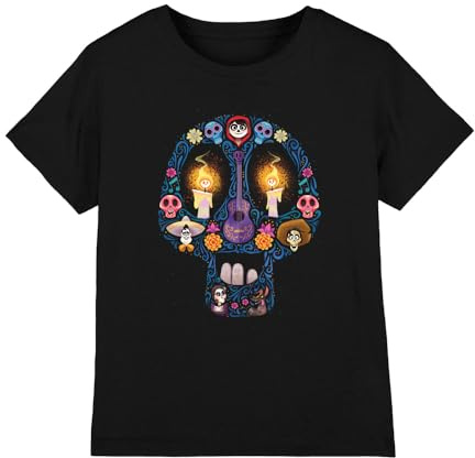 Coco Boy's Coco Day of The Dead Skull with Miguel, Ernesto, Hector Unisex Kids T Shirt T-Shirt