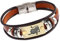 PAURO Herren Damen Jahrgang Punk Handgemachtes PU Leder 12 Sternzeichen Geflochtenes Verstellbares Armband Tiger