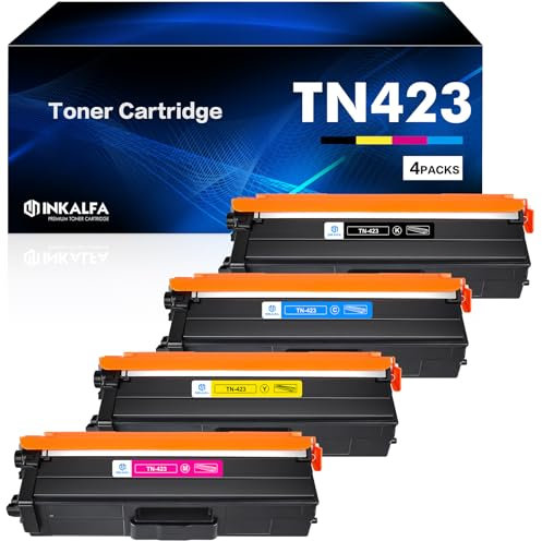inkalfa TN423 MFC-L8690CDW Toner Kompatibel für Brother TN-423 TN421 MFC L8690CDW HL-L8260CDW DCP-L8410CDW HL-L8360CDW MFC-L8900CDW TN-423BK TN423C TN423Y TN423M (Schwarz Cyan Gelb Magenta, 4-Pack)