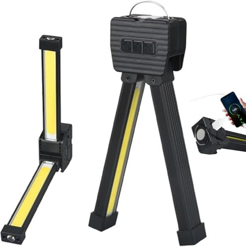 Gym Lamp for Posing, Portable Magnetic LED Flashlight with Hanging Hook, 7th Gear Dimming, Work Light with 180 Degree Folding, Handheld USB Rechargeable Power Bank Camping Light