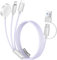 Temdan for Apple Watch Charger,3 in 2 USB C Cable for iPhone 16 Charger/Type C/Lightning,Multi Charging Cable Cord,Portable Travel Essentials Designed for iWatch Ultra/SE/10-1&iPhone 16-12-5FT Purple