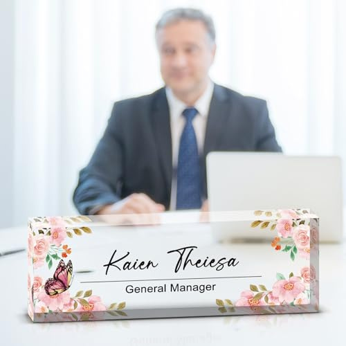 Personalisiertes Namensschild Für Schreibtisch-Büro Zubehör, Acryl-Namensschild,Beförderungsgeschenke Geschenke Zum Schulabschluss Für Kollegen, Mitarbeiter, Chefs Und Lehrer (Stil 5)