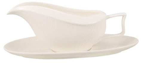 Keramik Sauciere 250ml mit Untertasse in Weiß, Boot Form | Speisen Am Tisch, Präzise Dosierung, Vielseitig Einsetzbar bei Familie