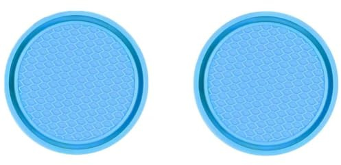 2 Pièces Voiture Porte-Gobelet pour Peugeot 508 508L 2010-2024, Caoutchouc Dessous de Verre Anti-dérapant Tapis Console Centrale Intérieur Accessoires,D/Blue