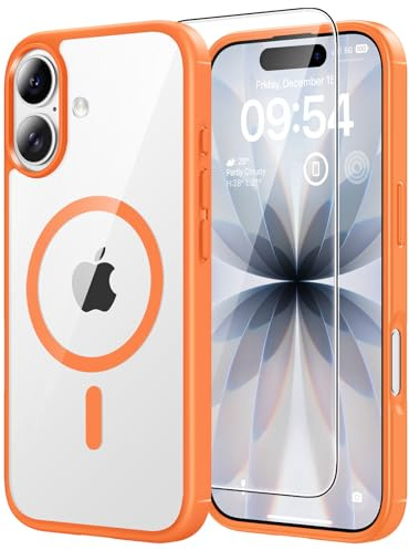 TAURI for iPhone 17 Case Compatible with MagSafe, Orange | 15FT Military-Grade Protection, Not-Yellowing Shockproof Anti-Scratch Slim Phone Cover